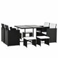 Outsunny 9PC Patio Wicker Dining Set PE Rattan Garden Sofa Space-Saving Outdoor Furniture Armchairs Included | The Comfy Couch Canada