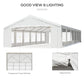 Outsunny 40’x20’ Heavy-duty Large Outdoor Carport Garage Party Event Tent Patio Gazebo Canopy w/ Removable Sidewall White | The Comfy Couch Canada