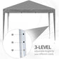 Outsunny 10 x 10ft Folding Pop Up Tent Outdoor Gazebo Canopy with Carrying Bag, Grey | The Comfy Couch Canada
