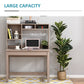 HOMCOM Study Desk: Bookshelves Storage, Writing Work, Bedroom Home Office Workstation, Brown | The Comfy Couch Canada