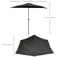 Outsunny Patio Umbrella: 9ft Half Round Balcony Garden Parasol Sun Shade Black | The Comfy Couch Canada