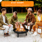 Outsunny 23" Round Outdoor Fire Pit, Portable Firepit Fireplace with Support Legs for Garden, Patio, Camping, Bonfire, Black | The Comfy Couch Canada