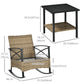 Outsunny Patio Wicker 3 Pieces Rocking Chair Set, PE Rattan Bistro Set with Padded Cushions, Rocker Chairs and Two-tier Iron Plate Top | The Comfy Couch Canada