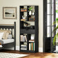 HOMCOM Tall Bookshelf with Drawer, Freestanding Bookcase for Bedroom, Living Room, Home Office, Black | The Comfy Couch Canada