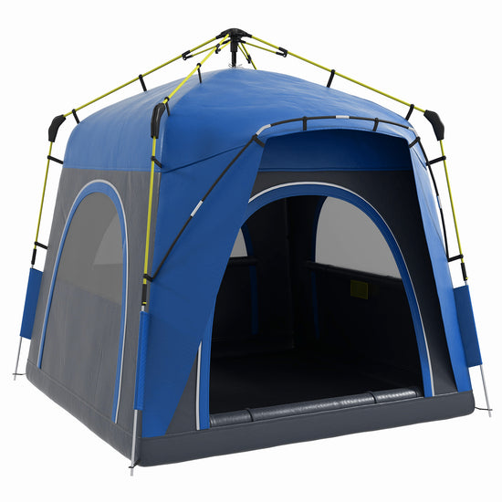 Outsunny Automatic Camping Tent with 4 Doors Windows Easy Pop Up Portable Backpacking Dome Shelter 4 Person | The Comfy Couch Canada