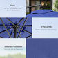 Outsunny 9.6ft Offset Patio Umbrella Garden Hanging Parasol Banana Cantilever Umbrella with Base, Crank, Navy Blue | The Comfy Couch Canada