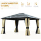 Outsunny 14 x 12ft Pop Up Gazebo, Aluminum Frame Canopy with Privacy Curtains & Mosquito Netting for Outdoor Parties | The Comfy Couch Canada
