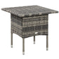 Outsunny Mixed Gray Rattan End Table Outdoor Coffee Table with Plastic Board Top for Balcony Patio Furniture | The Comfy Couch Canada