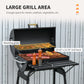 Outsunny 30" Charcoal Barbecue Grill with Wheels Outdoor Barbecue with Adjustable Charcoal Rack, Storage Shelf, Wheel, for Garden Camping Picnic | The Comfy Couch Canada