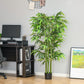 HOMCOM 5.3ft Artificial Bamboo Tree Fake Plant with Pot Indoor Home Office Living Room Decor Green | The Comfy Couch Canada