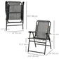 Outsunny Outdoor Folding Chair, Bungee Sling Foldable Chair with Armrests, Folding Lawn Chair for Camping, Garden, Pool, Beach, Backyard, Grey | The Comfy Couch Canada