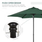 Outsunny 6.6FT Patio Umbrella, Outdoor Parasol with 6 Solid Ribs, Green | The Comfy Couch Canada