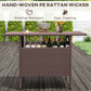 Outsunny Bar Height Outdoor Rattan Table, Patio Wicker Bar Table with 2 Storage Shelves, 55.1" x 18.5" x 37", Brown | The Comfy Couch Canada