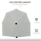 Outsunny Half Patio Umbrella 6.6x6ft with Double-Sided Canopy, Crank Handle, Base - Ideal for Garden, Balcony in Cream.