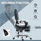 Vinsetto Heated Massage Office Chair: PU Leather, 6-Point Vibration, Recliner with Footrest, Grey | The Comfy Couch Canada