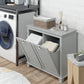 HOMCOM Bathroom Laundry Storage Cabinet: Tilt-out Hamper Organizer, Two-Compartment, Grey | The Comfy Couch Canada