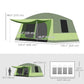 Outsunny Tunnel Tent Camping Shelter w/ Porch, Two Rooms, Lamp Hook, Portable Carry Bag, Green | The Comfy Couch Canada