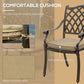 Outsunny 7PC Patio Dining Set with Umbrella Hole Cushioned Chairs Rectangle Table Outdoor Furniture Grey | The Comfy Couch Canada
