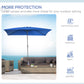 Outsunny Rectangle Patio Umbrella: 6.5x10ft Aluminum Tilt Outdoor Sunshade Canopy with Crank, Dark Blue | The Comfy Couch Canada