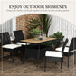 Outsunny 5PC Rattan Patio Dining Set Wicker Table 4 Chairs Cushioned Seats Cream | The Comfy Couch Canada