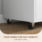 Vinsetto Rolling File Cabinet with Drawer Adjustable Bar for Letter A4 Legal Size White Mobile Office Organizer | The Comfy Couch Canada
