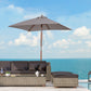 Outsunny Square Fir Wood Patio Umbrella: 6.6x5ft Tilt Mechanism with 6 Ribs Sunshade, Grey | The Comfy Couch Canada
