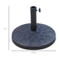 Outsunny Patio Umbrella Stand Round Resin Base Market Garden Parasol Holder Bronze | The Comfy Couch Canada