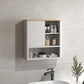 HOMCOM Bathroom Wall Cabinet, Medicine Cabinet with Fluted Panel, Curved Bathroom Cabinet with Adjustable Shelves, White | The Comfy Couch Canada