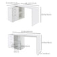 HOMCOM L-Shaped Desk Computer Corner with Storage Shelf Drawer White Home Office Workstation | The Comfy Couch Canada