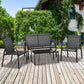 Outsunny 4-Piece Patio Furniture Set Garden Conversation Set with Loveseat, Single Chairs and Coffee Table | The Comfy Couch Canada