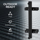 Outsunny Patio Umbrella Holder Stand for Deck Railing, Umbrella Deck Mount Bracket with Adjustable Clamps, Black | The Comfy Couch Canada