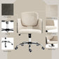 HOMCOM Small Desk Chair, Height Adjustable Fabric Office Chair with Swivel Wheels, Tilt Function, Computer Chair, Cream White | The Comfy Couch Canada
