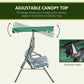 Outsunny 3-Seat Patio Swing Chair, Outdoor Porch Swing Glider with Adjustable Canopy, Removable Cushion for Garden