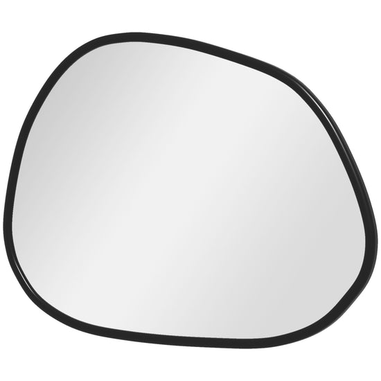 HOMCOM Stylish Irregular Vanity Mirror: 27.5" x 19.5" Pine Wood Black Frame for Bathroom or Bedroom Decor | The Comfy Couch Canada