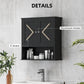 kleankin Farmhouse Bathroom Medicine Cabinet, Wall Cabinet with Barn Doors, and Adjustable Shelf for Laundry Room, Black | The Comfy Couch Canada