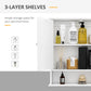 Kleankin White Wall Cabinet: Bathroom Storage with Double Mirrored Doors & Adjustable Shelf for Organized Essentials | The Comfy Couch Canada