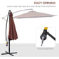 Outsunny Offset Patio Umbrella: Φ10&