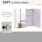 HOMCOM Wall Mount Mirrored Bathroom Medicine Cabinet Adjustable Shelf Double Soft Close Doors Grey | The Comfy Couch Canada