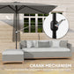 Outsunny 6.5x9.6ft Rectangle Aluminum Tilt Patio Umbrella, Garden Market Parasol, Outdoor Sunshade Canopy with Crank, Light Grey | The Comfy Couch Canada