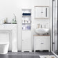 Kleankin Towering Elegance: White Tall Freestanding Bathroom Tower Cabinet, 3 Open Shelves for Storage | The Comfy Couch Canada