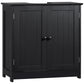 HOMCOM Black Under Sink Vanity: Pedestal Bathroom Cabinet with 2 Doors & Shelf for Compact Storage | The Comfy Couch Canada