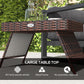 Outsunny Rattan Foldable End Table Outdoor Metal Frame Patio Wicker Coffee Side Table for Poolside Lawn Garden Brown | The Comfy Couch Canada