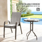 Outsunny 3 Pieces Bistro Set, Small Patio Furniture Set with Stackable Mesh Chairs, Glass Table for Garden, Balcony, Light Grey | The Comfy Couch Canada