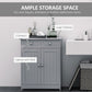 Kleankin Washroom Wonder: Freestanding Bathroom Floor Cabinet with 2 Doors, 2 Drawers, Adjustable Shelf, Grey | The Comfy Couch Canada