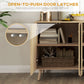 HOMCOM Buffet Cabinet with Storage Modern Fluted Sideboard with Adjustable Shelves Wood Legs for Dining Room Living Room Oak | The Comfy Couch Canada