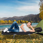 Outsunny Adjustable Folding Chaise Lounge with Face Hole Beach Camping Recliner Sunbed Black | The Comfy Couch Canada