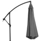 Outsunny 9.7ft Offset Patio UmbrellaCantilever Parasol with Crank Handle, 8 Ribs and Cross Base for Outdoor, Sun Shade, Cream | The Comfy Couch Canada
