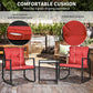 Outsunny 3 Pieces Rocking Bistro Set, Outdoor Wicker Patio Furniture with Glass Coffee Table and Outside Rocking Chairs for Porch | The Comfy Couch Canada