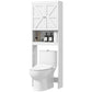 HOMCOM Over The Toilet Bathroom Cabinet Modern Above Toilet Storage Barn Doors Open Shelf White | The Comfy Couch Canada