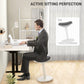 HOMCOM Standing Desk Stool, Ergonomic Wobble Chair, Adjustable Leaning Stool for Office Desks, with Rocking Motion, Grey | The Comfy Couch Canada